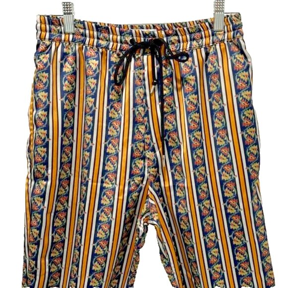Urban Outfitters Unisex Printed Satin Jogger Pants Rave Floral Loose- Size Small - Picture 1 of 10